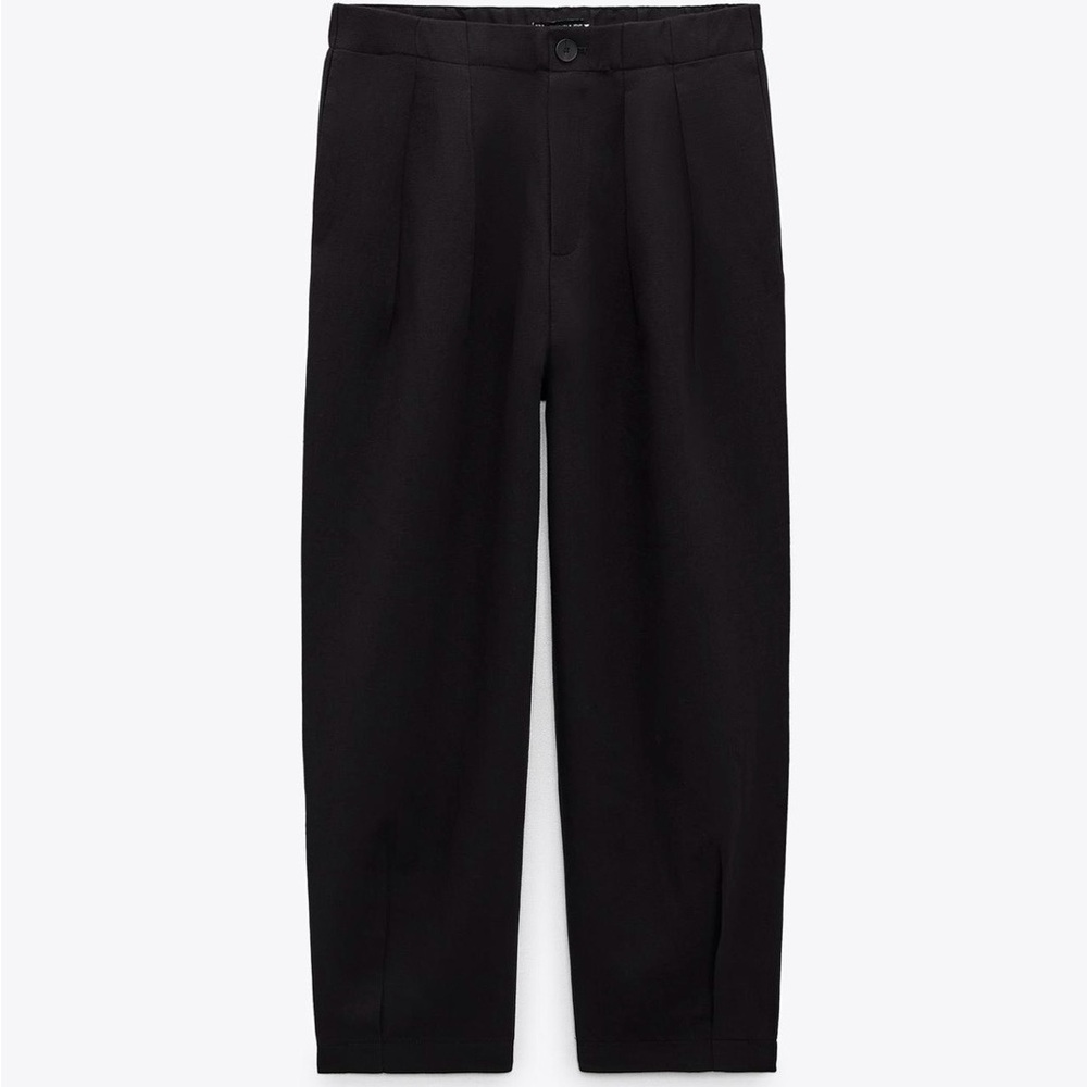 Zara Linen Blend Tapered Fit Pants